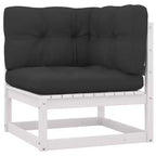 vidaXL Salon de jardin 10 pièces style rétro en pin massif blanc - Avec coussins confortables pour patio/véranda