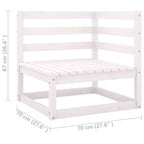 vidaXL Salon de jardin 10 pièces style rétro en pin massif blanc - Avec coussins confortables pour patio/véranda
