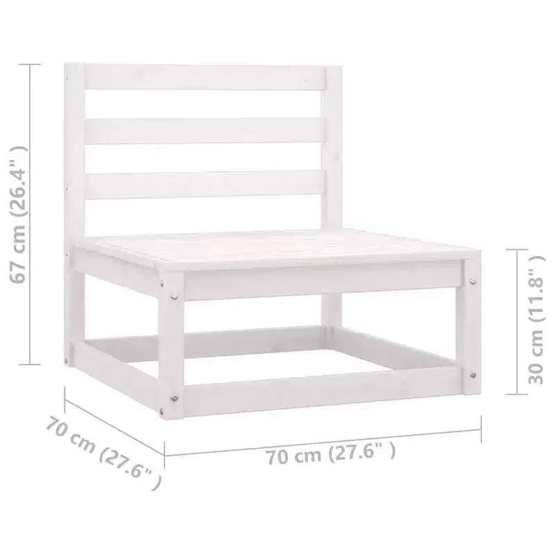 vidaXL Salon de jardin 10 pièces style rétro en pin massif blanc - Avec coussins confortables pour patio/véranda