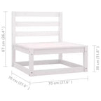 vidaXL Salon de jardin 10 pièces style rétro en pin massif blanc - Avec coussins confortables pour patio/véranda