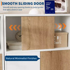 Meuble de rangement en bois CuisinSmart, buffet avec portes coulissantes et étagères réglables, armoires de présentation de salle de bain, blanc