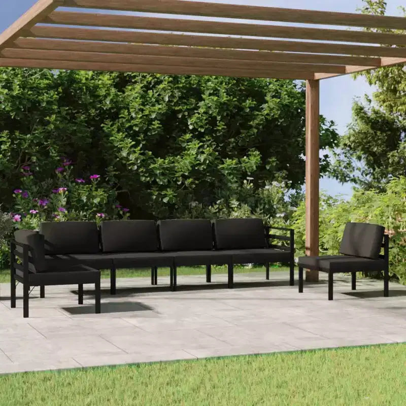 vidaXL Garden Lounge Set Anthracite Aluminum Modular Garden Lounge Set