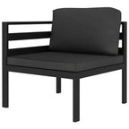 vidaXL 10-Piece Outdoor Aluminum Patio Lounge Set with Cushions - Modular Design/Weather-Resistant/Comfortable - Color Anthracite