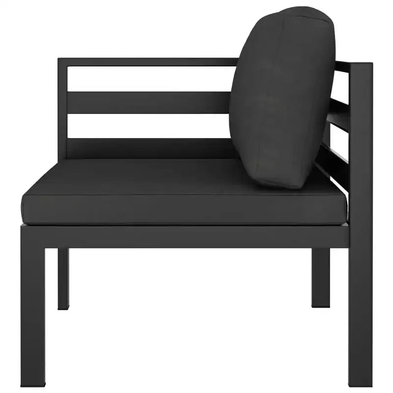 vidaXL 10-Piece Outdoor Aluminum Patio Lounge Set with Cushions - Modular Design/Weather-Resistant/Comfortable - Color Anthracite
