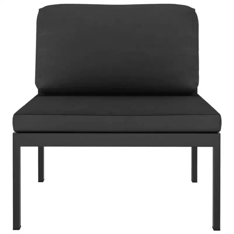 vidaXL 10-Piece Outdoor Aluminum Patio Lounge Set with Cushions - Modular Design/Weather-Resistant/Comfortable - Color Anthracite