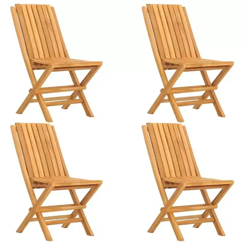 vidaXL Garden Dining Set Natural Wood Solid Teak Wood Medium Foldable