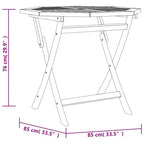 vidaXL Garden Dining Set Natural Wood Solid Teak Wood Medium Foldable