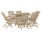 vidaXL Ensemble de salle à manger d'extérieur pour jardin Bois massif de teck Gris