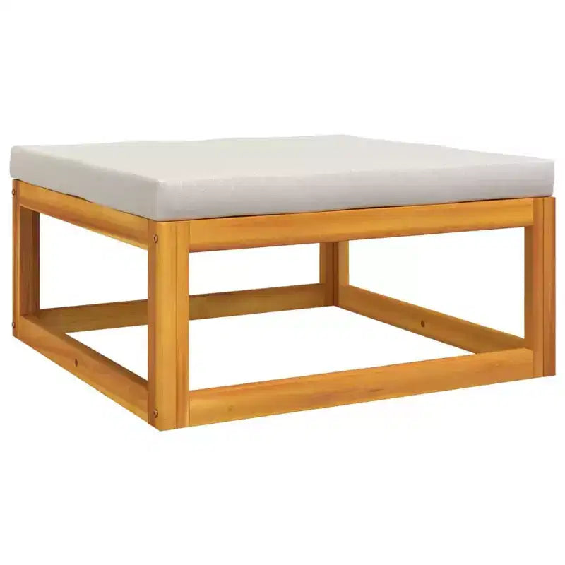vidaXL - 7 Piece Outdoor Patio Furniture Set - Light Gray Cushions, Solid Acacia Wood, Modular Design - Lounge Sofa, Coffee Table