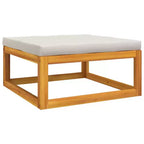 vidaXL - 7 Piece Outdoor Patio Furniture Set - Light Gray Cushions, Solid Acacia Wood, Modular Design - Lounge Sofa, Coffee Table