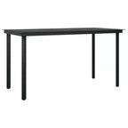 vidaXL Garden Dining Set Black Steel, PE Rattan Standard Stackable - Gray 55.1 Table Length 4 Piece