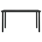 vidaXL Garden Dining Set Black Steel, PE Rattan Standard Stackable - Gray 55.1 Table Length 4 Piece