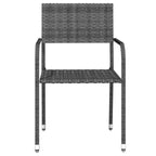 vidaXL Garden Dining Set Grey PE Rattan, Steel, Glass 5-Piece Stackable - 31.5 Table Length Gray 4 Items