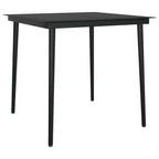 vidaXL Garden Dining Set Grey PE Rattan, Steel, Glass 5-Piece Stackable - 31.5 Table Length Gray 4 Items