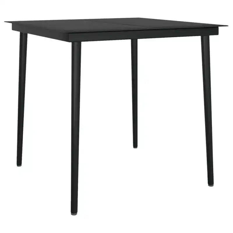 vidaXL Garden Dining Set Grey PE Rattan, Steel, Glass 5-Piece Stackable - 31.5 Table Length Gray 4 Items