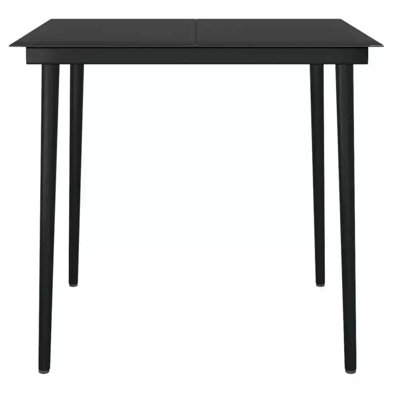vidaXL Garden Dining Set Grey PE Rattan, Steel, Glass 5-Piece Stackable - 31.5 Table Length Gray 4 Items