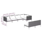 vidaXL Salon de jardin modulaire avec table en résine tressée gris foncé