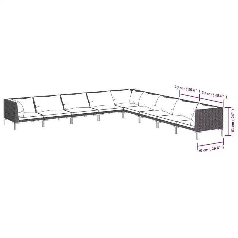 vidaXL Garden Lounge Set Dark grey