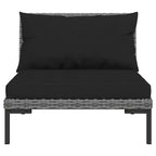 vidaXL Patio Lounge Set Outdoor Sectional Sofa 12 Piece Poly Rattan Dark Gray with Cushions - Perfect for Garden, Deck, or Patio