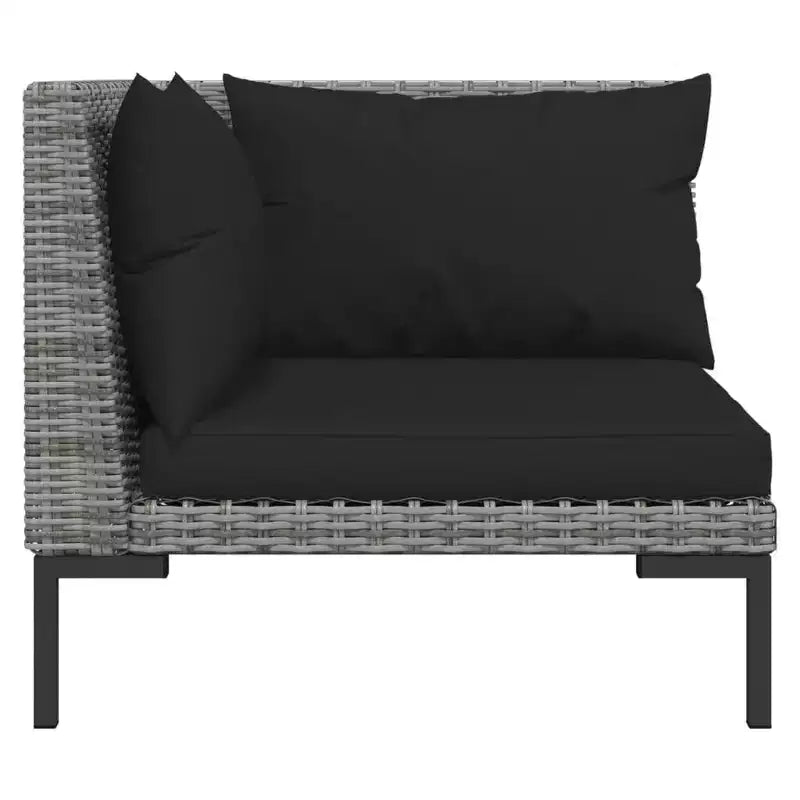 vidaXL Patio Lounge Set Outdoor Sectional Sofa 12 Piece Poly Rattan Dark Gray with Cushions - Perfect for Garden, Deck, or Patio