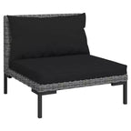 vidaXL Salon de jardin d'angle en résine tressée gris foncé