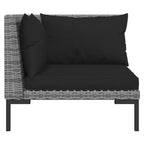 vidaXL Salon de jardin d'angle en résine tressée gris foncé