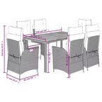 vidaXL Garden Dining Set Grey