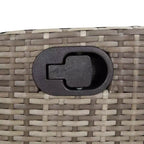 vidaXL 3 Piece Patio Dining Set with Cushions - Poly Rattan Reclining Seats & Acacia Wood Table - Adjustable Backrest - Gray
