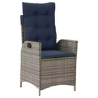 vidaXL Patio Dining Set with Cushions Outdoor Garden Seating Gray Poly Rattan