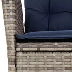 vidaXL Patio Dining Set with Cushions Outdoor Garden Seating Gray Poly Rattan