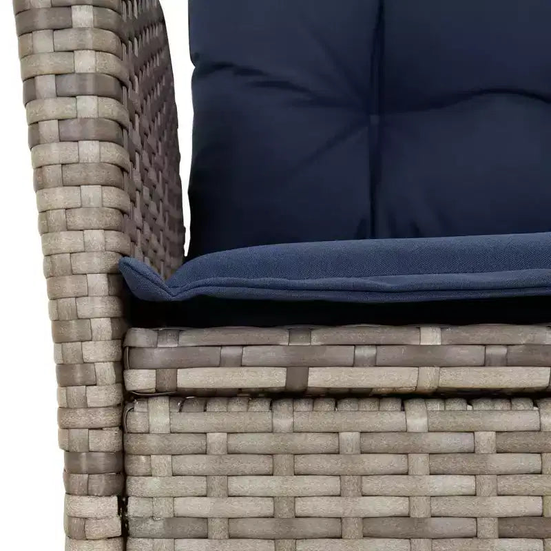 vidaXL Patio Dining Set with Cushions Outdoor Garden Seating Gray Poly Rattan