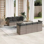 vidaXL Garden Sofa Set Grey PE rattan 8 Piece Set Modular