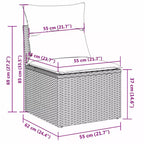 vidaXL Garden Sofa Set Beige Poly Rattan Large Modular Garden Sofa Set