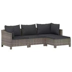 vidaXL 8 Piece Patio Lounge Set with Cushions Gray Poly Rattan