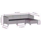 vidaXL 8 Piece Patio Lounge Set with Cushions Gray Poly Rattan