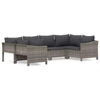 vidaXL Patio Furniture Set Outdoor Armchair with Cushions Gray Poly Rattan