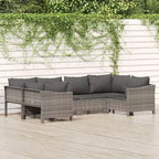 vidaXL Patio Furniture Set Outdoor Armchair with Cushions Gray Poly Rattan