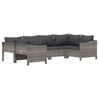 vidaXL Patio Furniture Set Outdoor Armchair with Cushions Gray Poly Rattan