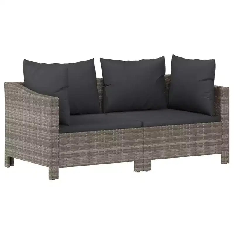 vidaXL Patio Furniture Set Outdoor Armchair with Cushions Gray Poly Rattan
