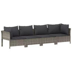 vidaXL Patio Furniture Set Outdoor Armchair with Cushions Gray Poly Rattan