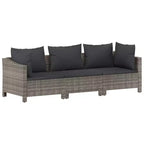 vidaXL Salon de jardin 3 pièces avec coussins en résine tressée gris