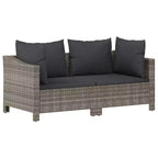 vidaXL Salon de jardin 3 pièces avec coussins en résine tressée gris