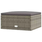 vidaXL Salon de jardin élégant gris avec résine tressée et cadre en acier poudré, comprenant des canapés d'angle, des canapés centraux et un pouf/repose-pieds