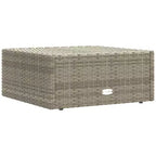 vidaXL Salon de jardin élégant gris avec résine tressée et cadre en acier poudré, comprenant des canapés d'angle, des canapés centraux et un pouf/repose-pieds
