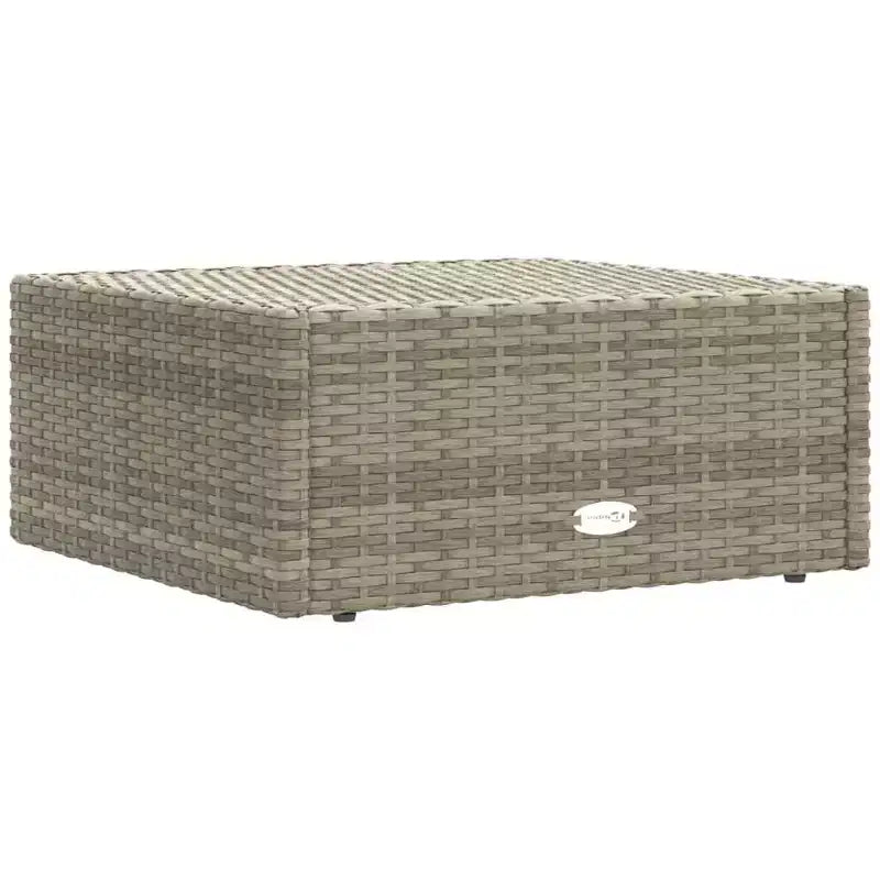 vidaXL Salon de jardin élégant gris avec résine tressée et cadre en acier poudré, comprenant des canapés d'angle, des canapés centraux et un pouf/repose-pieds