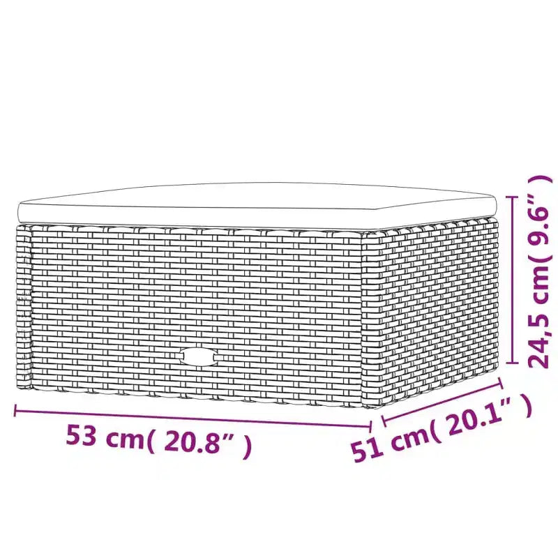 vidaXL Salon de jardin élégant gris avec résine tressée et cadre en acier poudré, comprenant des canapés d'angle, des canapés centraux et un pouf/repose-pieds