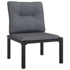 vidaXL Patio Furniture Set Outdoor Loveseat Sofa Black and Gray Poly Rattan