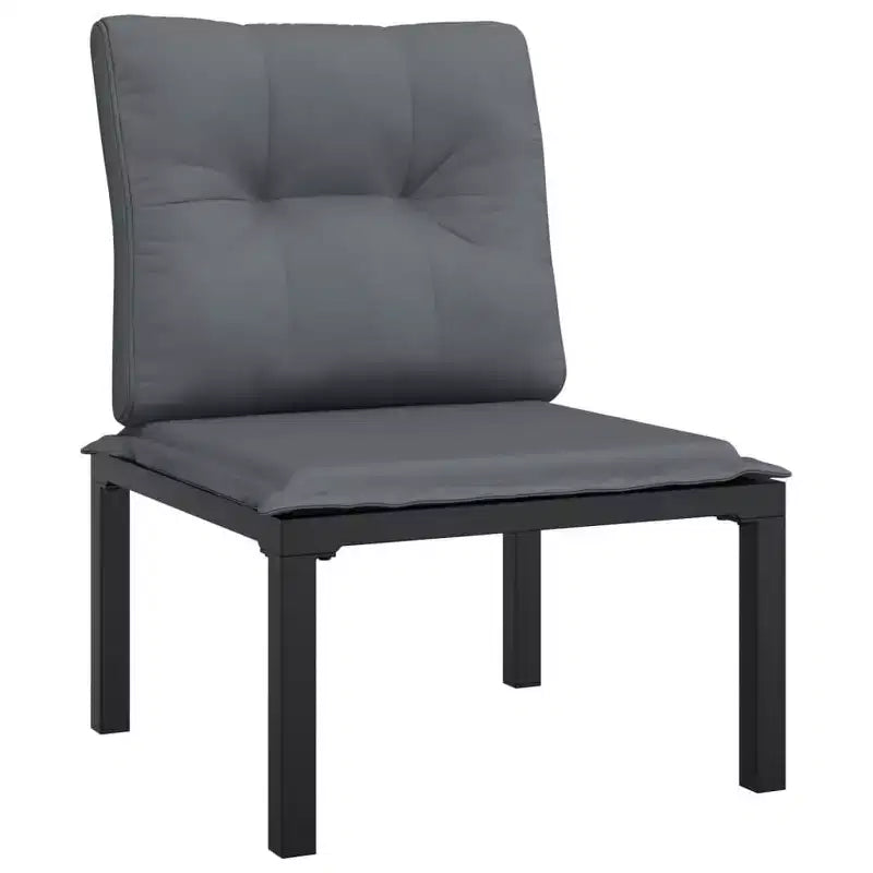 vidaXL Patio Lounge Set Sofa for Garden or Lawn, Black and Gray Poly Rattan