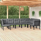 vidaXL Salon de jardin Canapé d'angle en poly rotin noir et gris