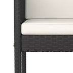 vidaXL Patio Bar Set with Cushions Table and Stool Outdoor Black Poly Rattan